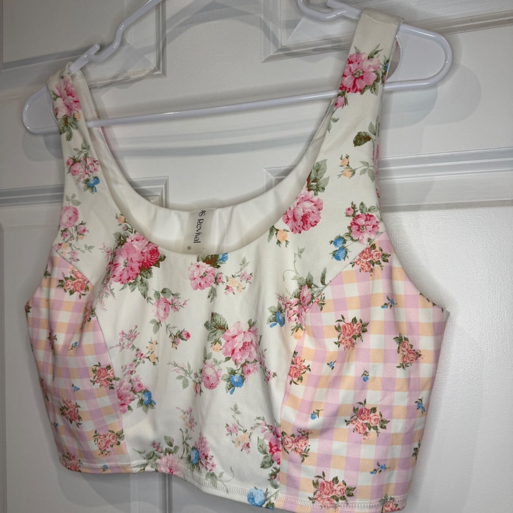 AS Revival Floral Gingham Tennis Skirt and Sports Tank 2 Piece Set Size XL - Picture 4 of 12